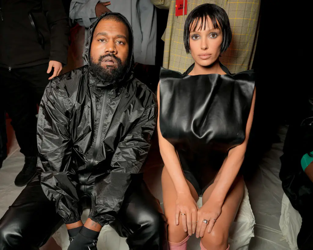 A new clip of Censori showed her lying on a bed dressed in all white. Credit: Swan Gallet/WWD/Getty