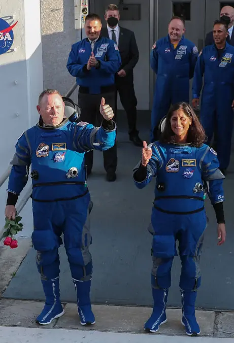 Before their departure, the pair were photographed looking fit and prepared for their expected short-term mission. Credit: Joe Raedle / Getty