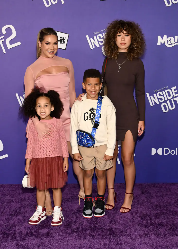 Holker with her three children: Zaia Boss, Maddox Boss, and Weslie Boss. Credit: Michael Buckner / Getty