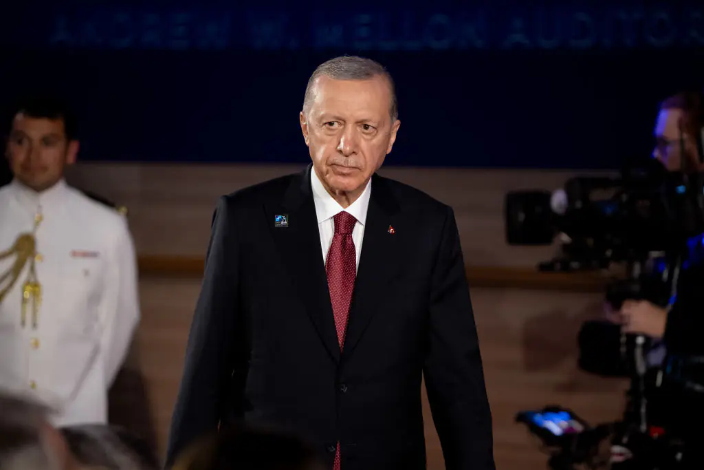 President Erdoğan faced backlash after the video went viral. Credit: Andrew Harnik/Getty Images