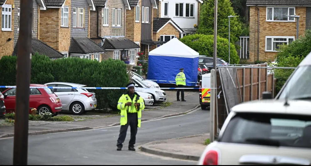 Moment suspected 'crossbow killer' is swarmed by police after deaths of BBC star's wife and daughters