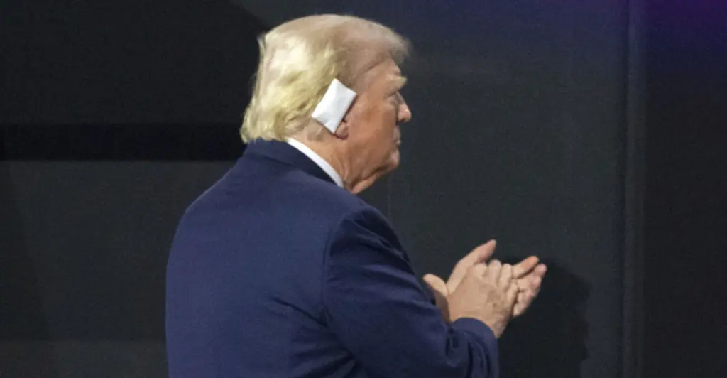 Trump supporters are wearing ear bandages in solidarity with the former president