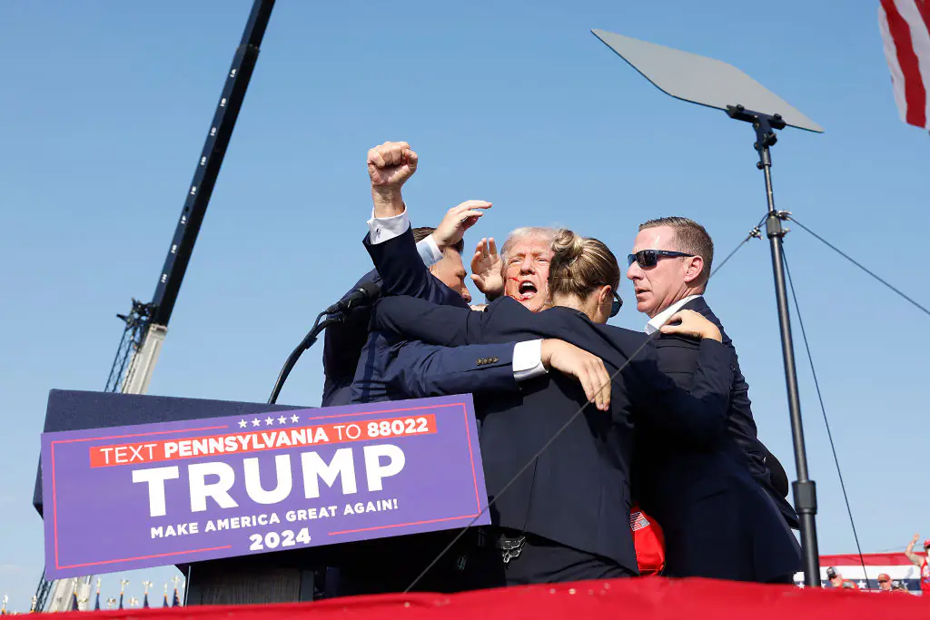 The assassination attempt of Donald Trump was a huge moment in the 2024 Presidential race. Credit: Anna Moneymaker/Getty Images