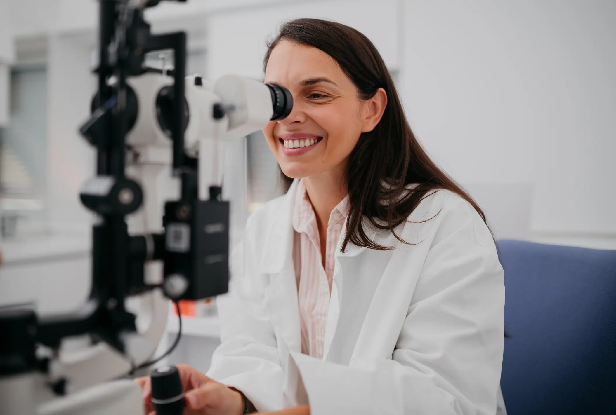 Stock image of an eye exam. Credit: Nikola Stojadinovic / Getty
