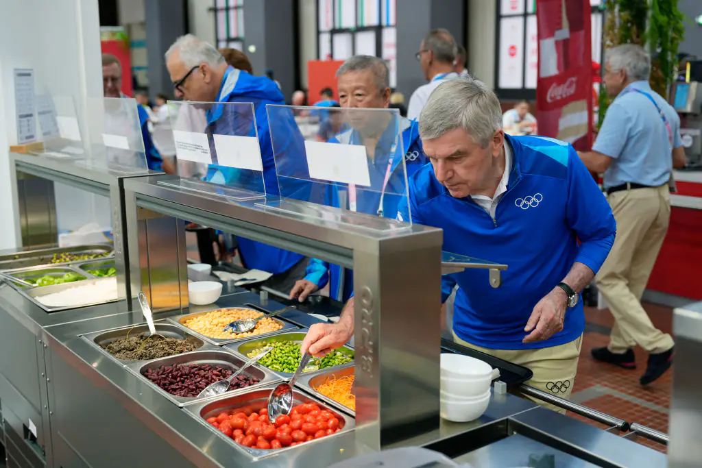 Peaty said the lines were extremely long while waiting for food. Credit: David Goldman - Pool/Getty