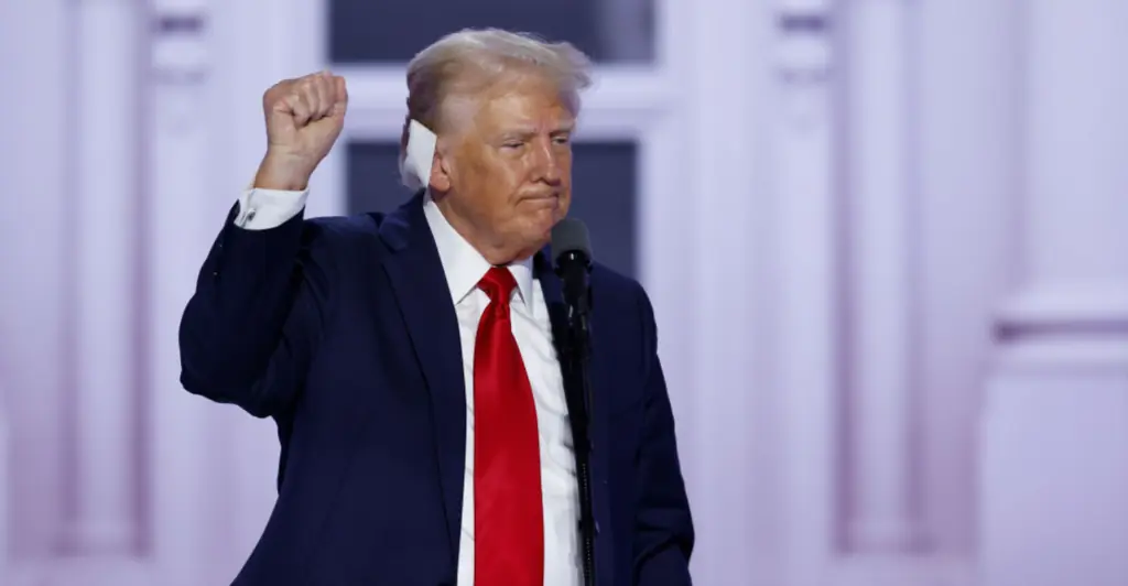 Donald Trump recalls terrifying near-death experience of bullet hitting his ear in first speech after failed assassination attempt