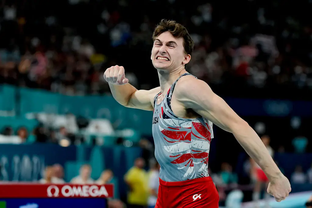 Nedoroscik celebrated his performance on the pommel horse, earing himself the nickname of 'pommel horse guy.' Credit: Daniela Porcelli/Eurasia Sport Images/Getty