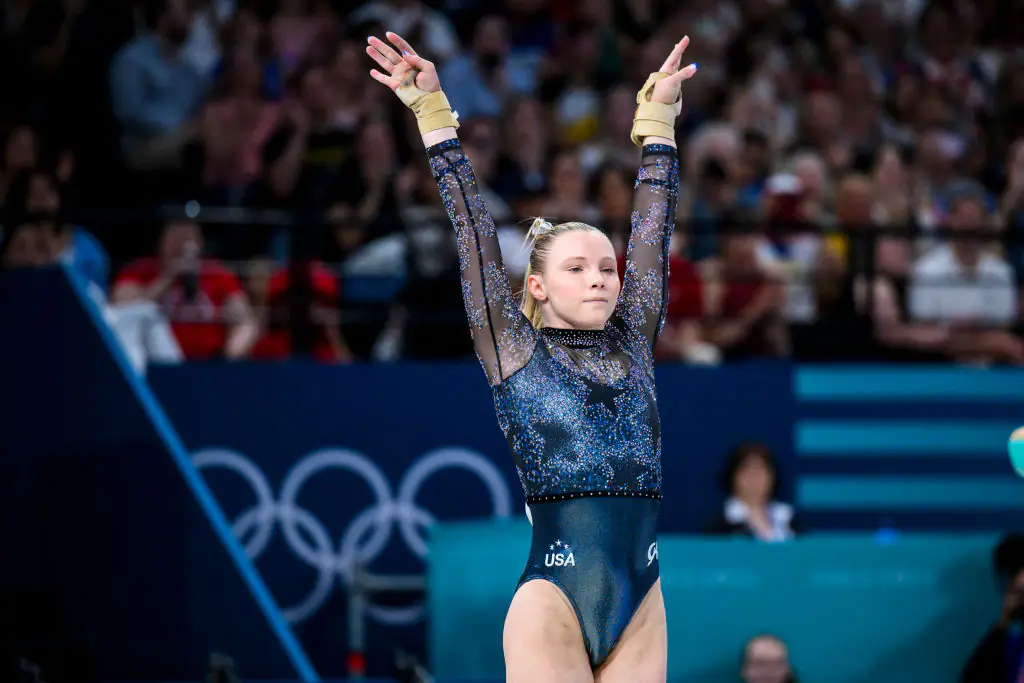 Jade Carey is representing the United States in Paris after winning gold back in Tokyo. Credit: Tom Weller/VOIGT/Getty