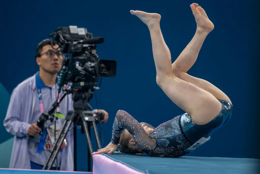 Carey scored 10.633 after her performance. Credit: Tim Clayton/Corbis/Getty
