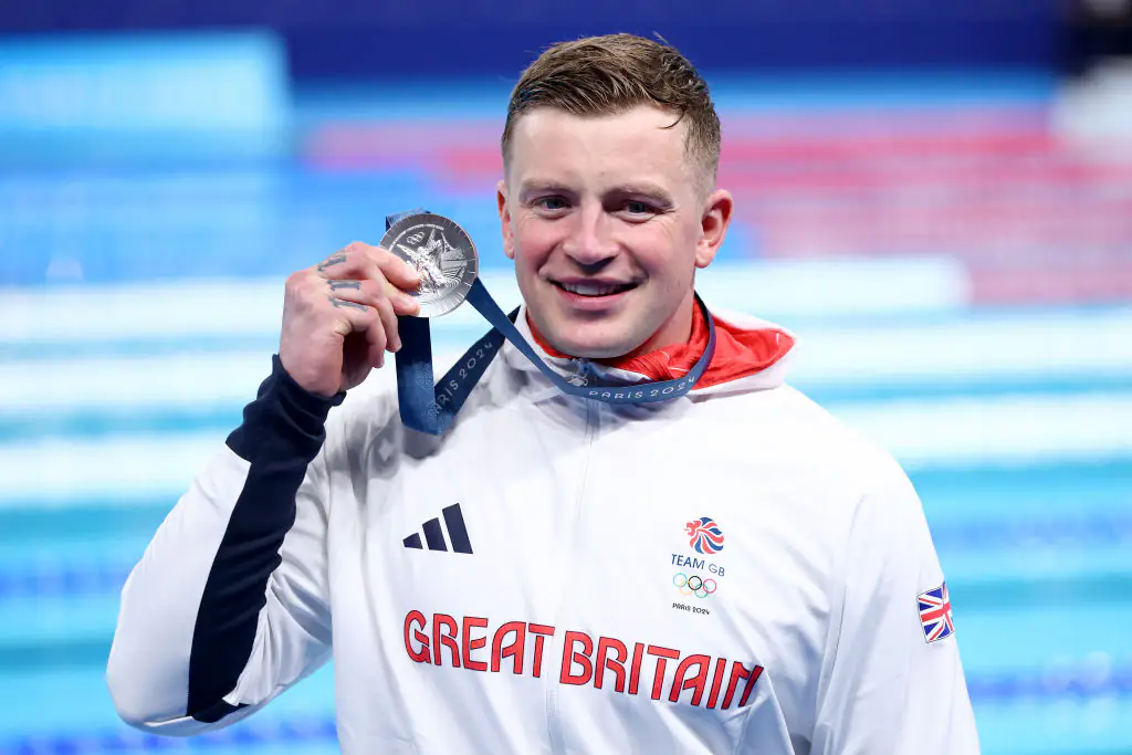 Adam Peaty of Team Great Britain won a silver pedal for the 100m Breaststroke. Credit: Maddie Meyer/Getty