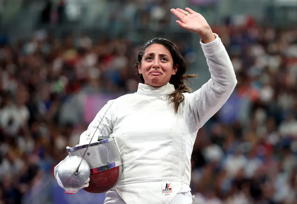 Nada Hafez of Team Egypt competed at the Olympic Games while she was seven months pregnant. Credit: Al Bello/Getty