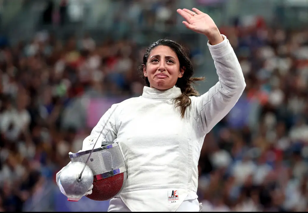Nada Hafez of Team Egypt competed at the Olympic Games while she was seven months pregnant. Credit: Al Bello/Getty