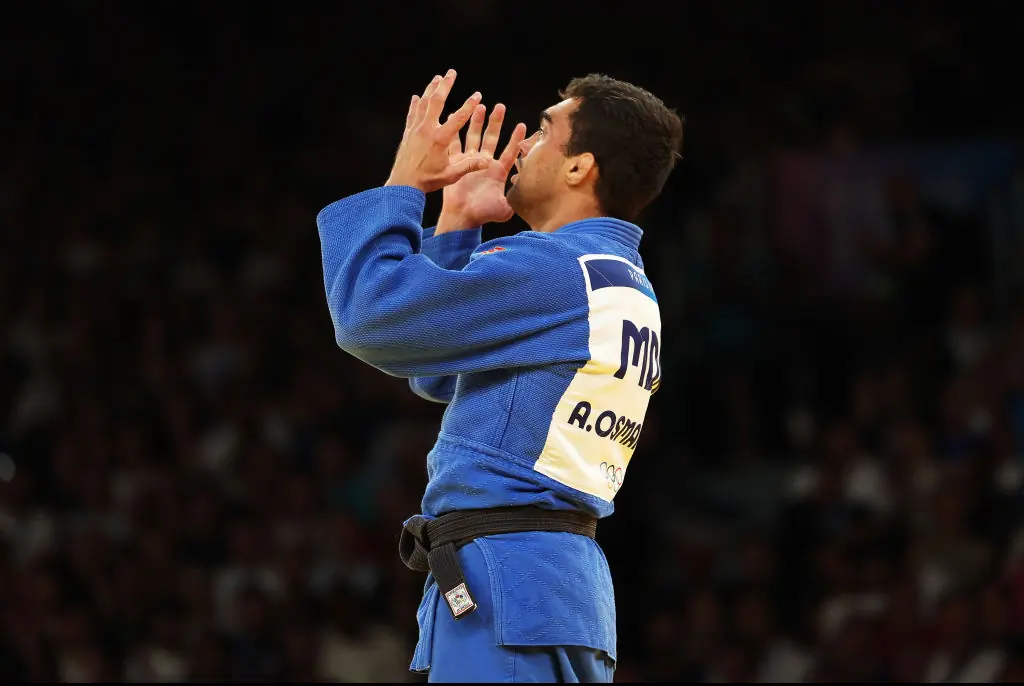 Adil Osmanov of Team Republic of Moldova won against Manuel Lombardo of Team Italy during the Judo Men's match. Credit: Alex Pantling/Getty 