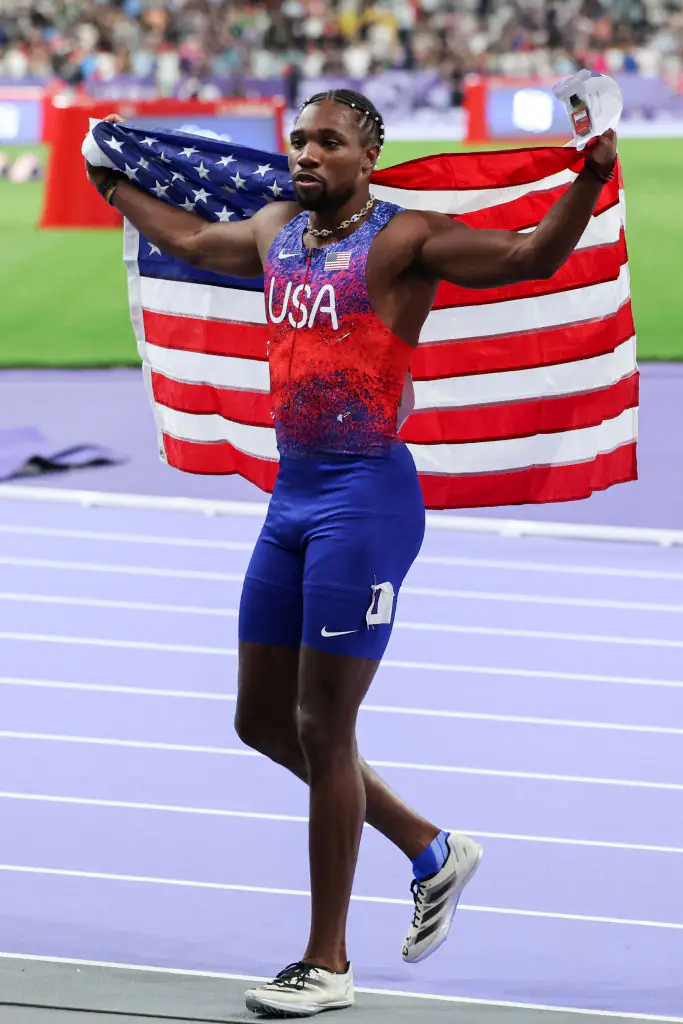 Noah Lyles won gold in the 'fastest race of all time'. Credit: Catherine Steenkeste / Getty