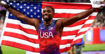 What Noah Lyles told Kishane Thompson following intense finish to men's 100m final
