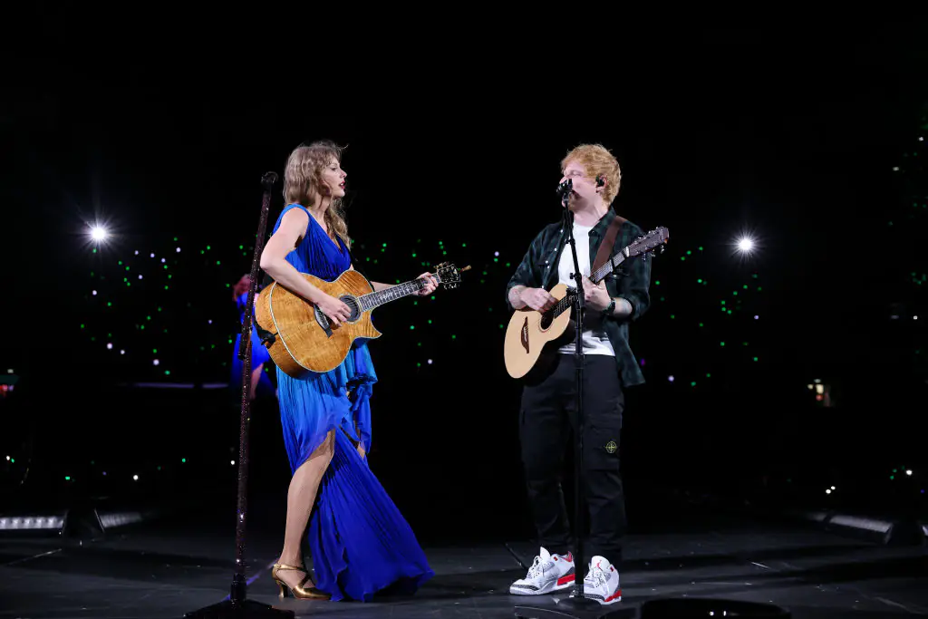 Ed Sheeran came out as a guest at the Eras Tour in London. Credit: TAS2024/Getty