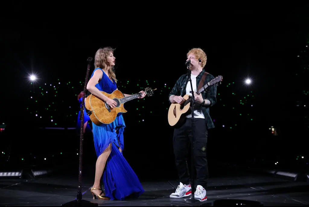 Ed Sheeran came out as a guest at the Eras Tour in London. Credit: TAS2024/Getty