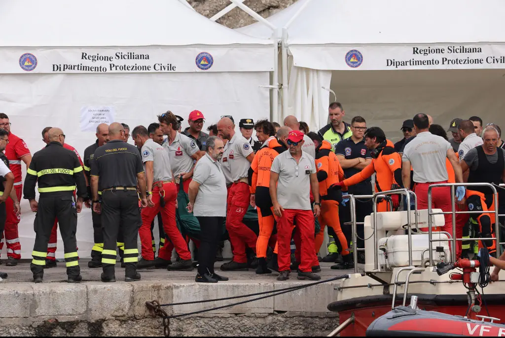 The superyacht that sank off the coast of Italy had 22 people on board. Credit: Alberto Lo Bianco/Anadolu/Getty
