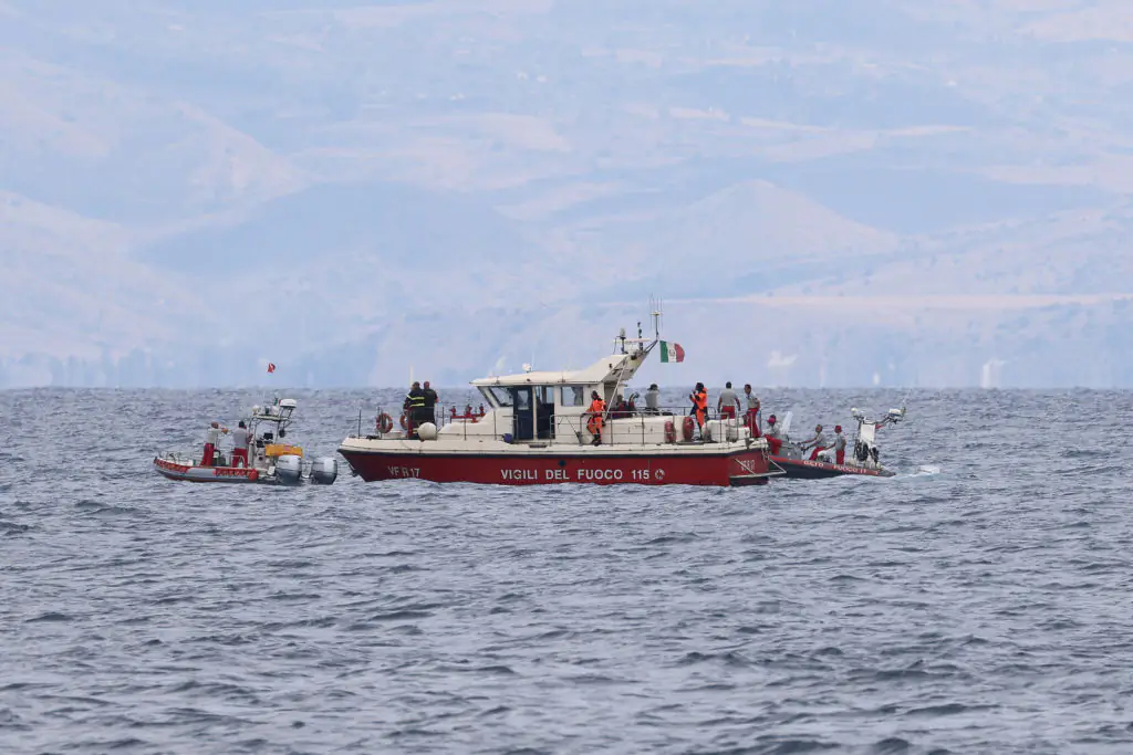 The superyacht sunk just off the coast of Italy. Credit: Anadolu/Getty