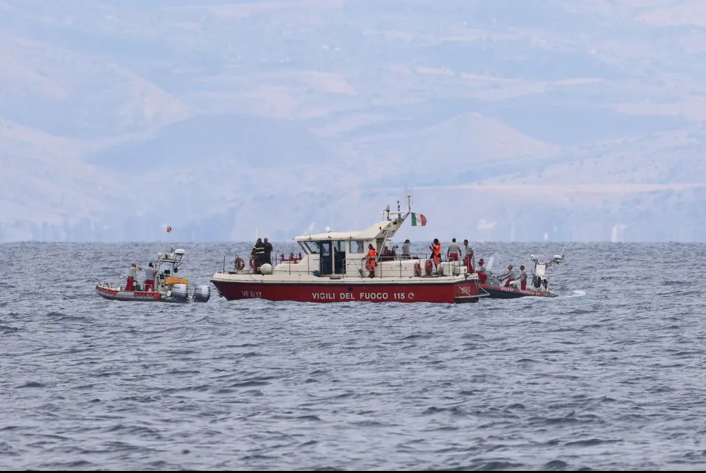 The superyacht sunk just off the coast of Italy. Credit: Anadolu/Getty