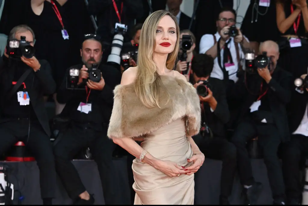 Jolie attends the screening of "Maria" during The 81st Venice International Film Festival at Palazzo del Cinema. Credit: Dave Benett/WireImage/Getty