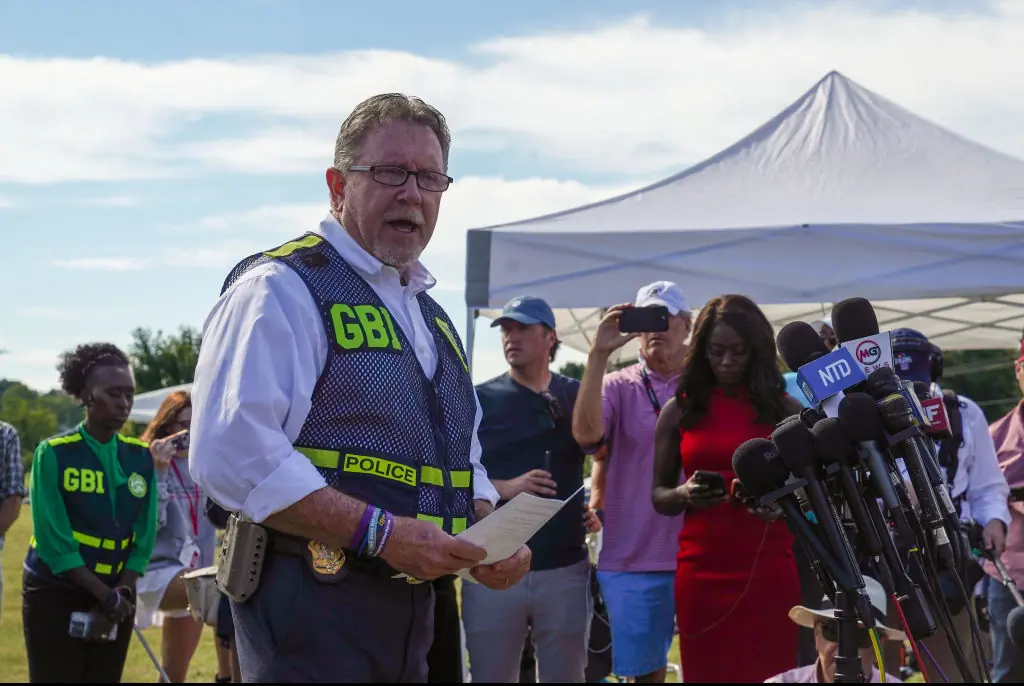 GBI director Chris Hosey revealed that the suspect had been interviewed in the past in connection to online threats. Credit: Megan Varner/Getty Images