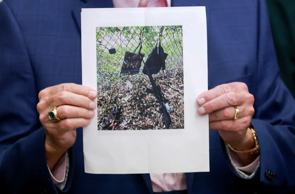 A photo of the items found where the suspect was spotted. Credit: Joe Raedle / Getty