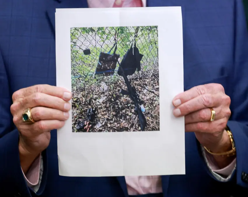 A photo of the items found where the suspect was spotted.  Credit:  Joe Raedle / Getty