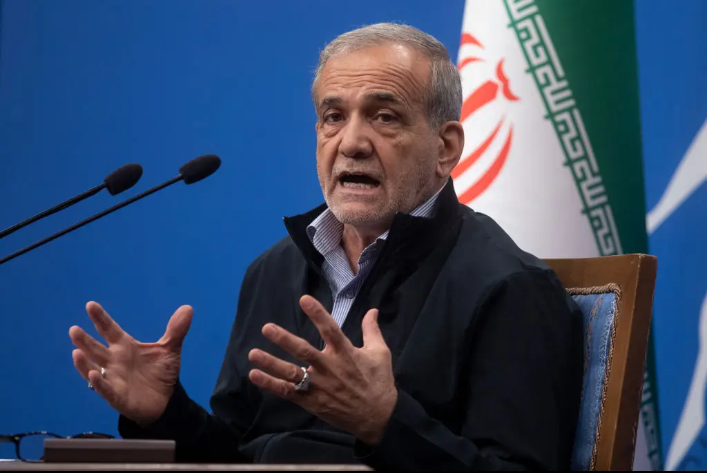 Donald Trump said he's open to negotiating with Masoud Pezeshkian. Credit: Majid Saeedi / Getty