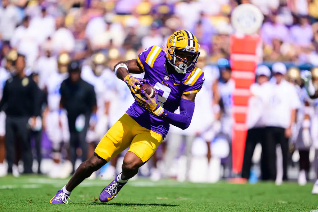 Lacy was a former Louisiana State University (LSU) wide receiver. Credit: Gus Stark/LSU / Getty