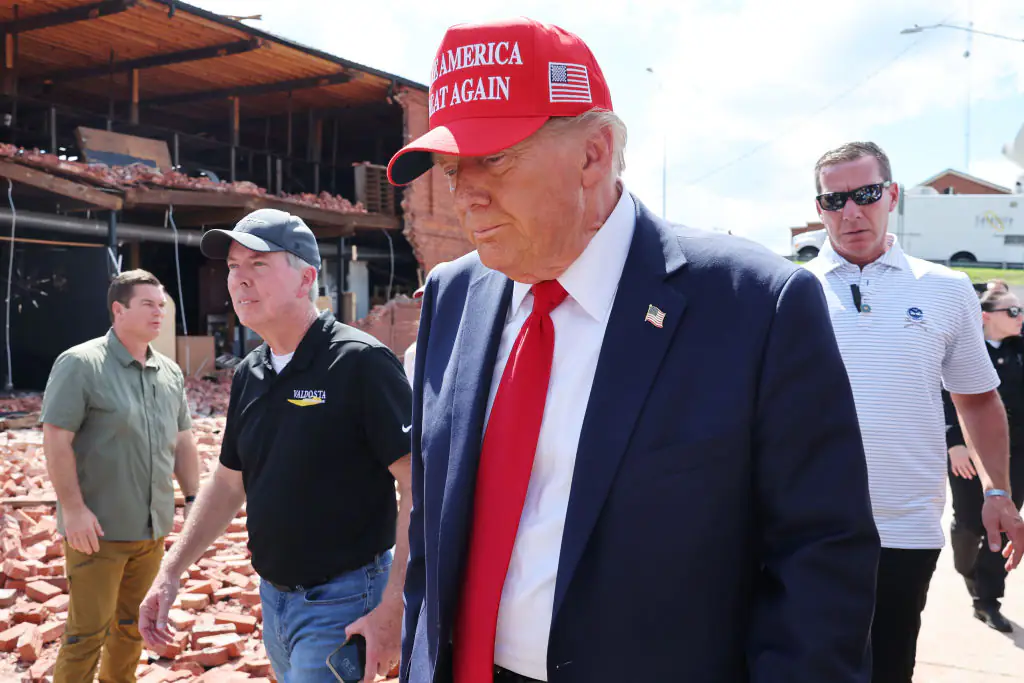 Trump met with local officials, first responders, and residents in Georgia who have been impacted by last week's hurricane. Credit: Michael M. Santiago/Getty
