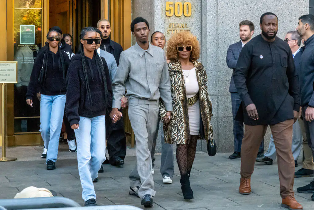 Combs' family arrived at a pre-trial hearing last month. Credit: David Dee Delgado / Getty
