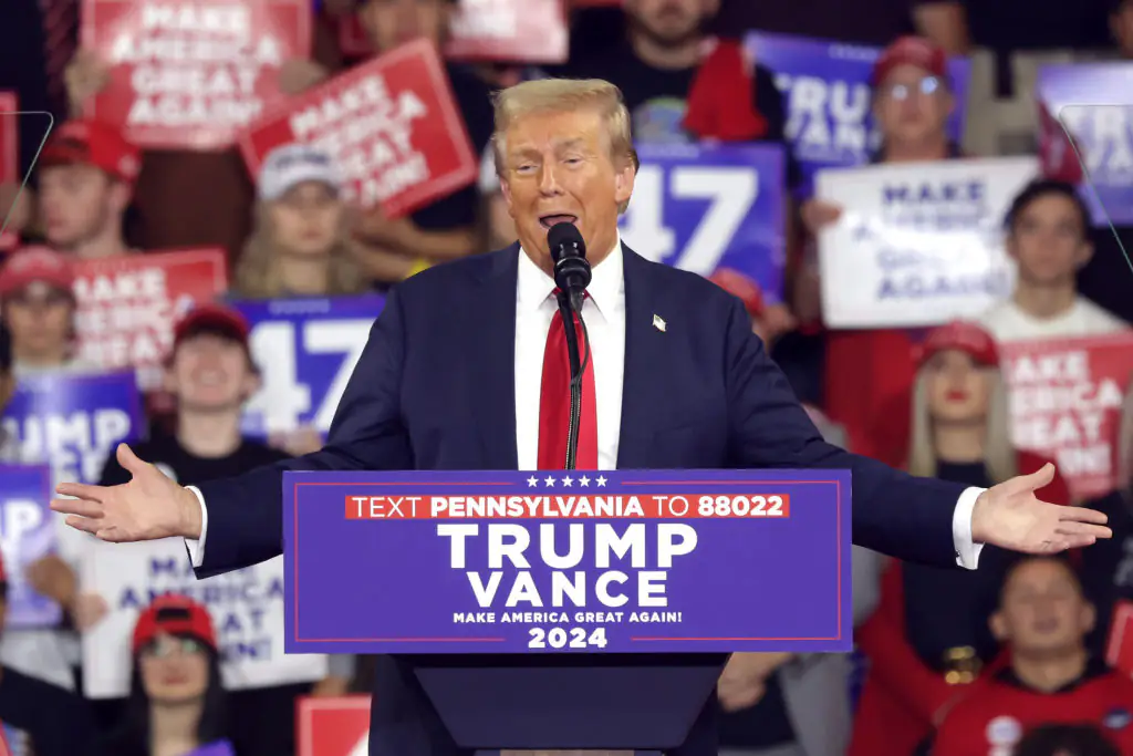 Trump later thanked Rogan for his endorsement. Credit: Alex Wong / Staff / Getty