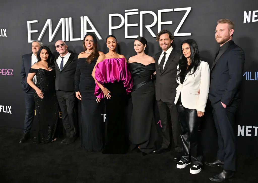 Selena Gomez with the cast of Emilia Perez. Credit: Axelle/Bauer-Griffin / Getty
