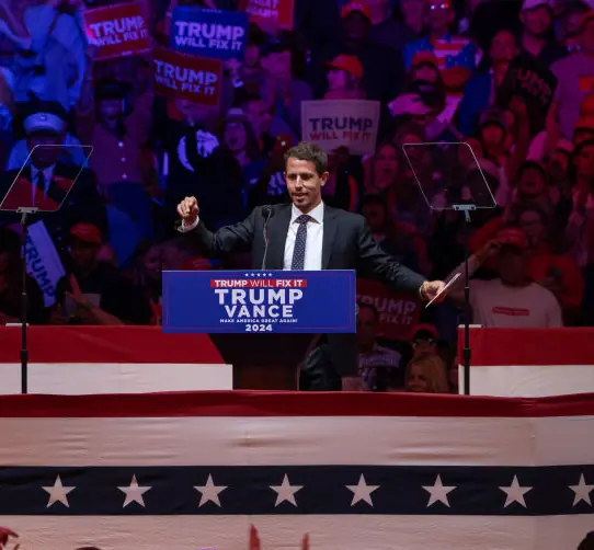 Tony Hinchcliffe's joke was not well-received. Credit: 	The Washington Post / Getty