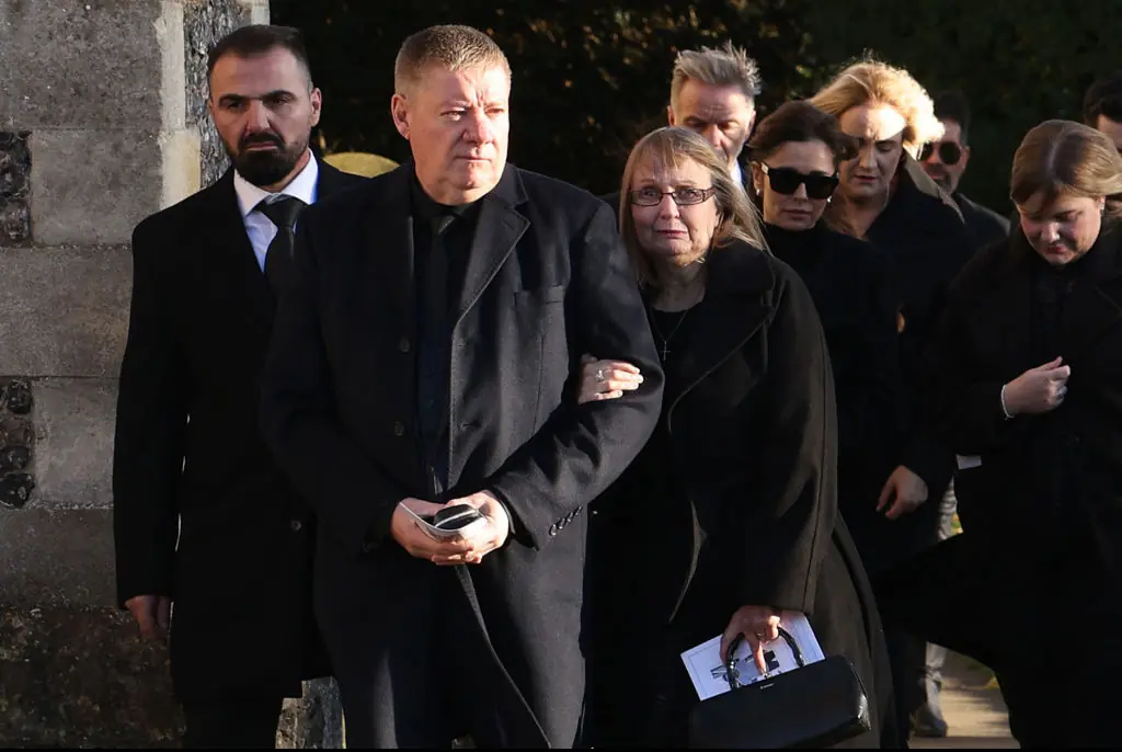 Liam Payne's Karen and Geoff at his funeral. Credit: Dan Kitwood / Getty