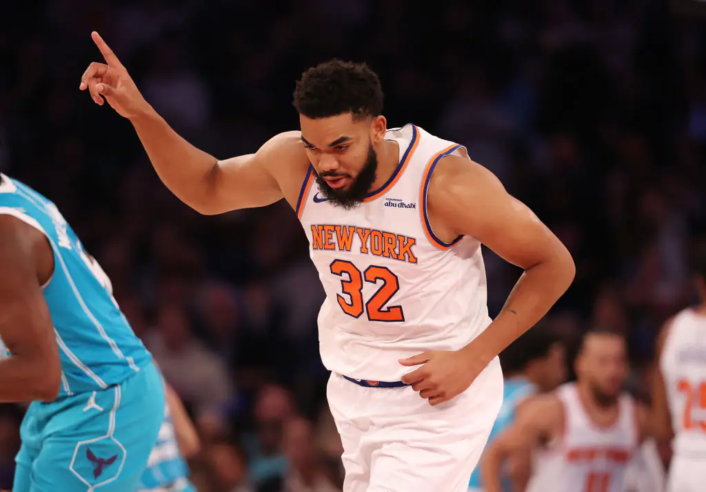 Karl-Anthony Towns seemingly loved the girl's reaction too. Credit: Al Bello/Getty