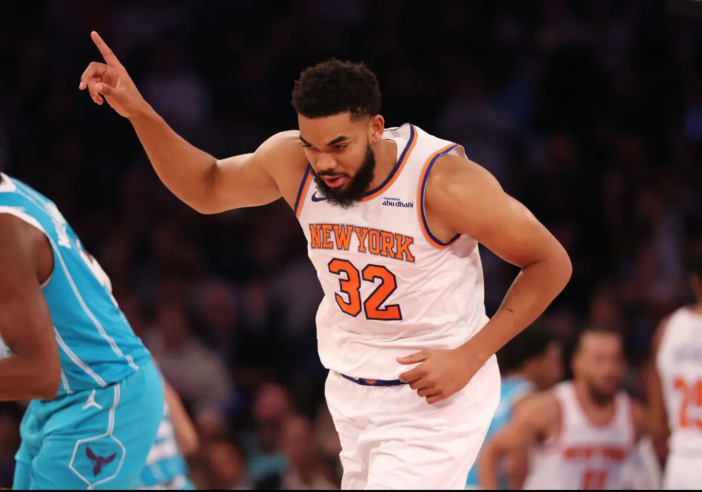Karl-Anthony Towns seemingly loved the girl's reaction too. Credit: Al Bello/Getty