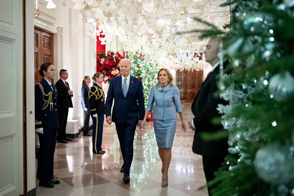 Joe and Jill Biden visited the Children's National Hospital in Washington, D.C. on Friday (December 20). Credit: Andrew Harnik / Getty