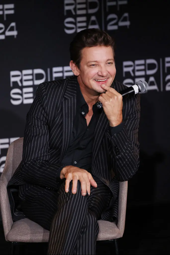 Renner fortunately lived to tell the tale. Credit: Darren Arthur/Getty Images for The Red Sea International Film Festival