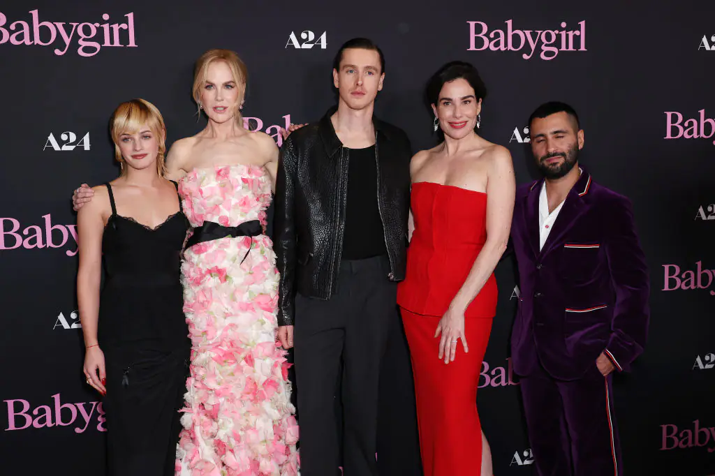 Kidman, Dickinson, director Halina Reijn and producer David Hinojosa at the premiere of Babygirl. Credit: JC Olivera/Getty
