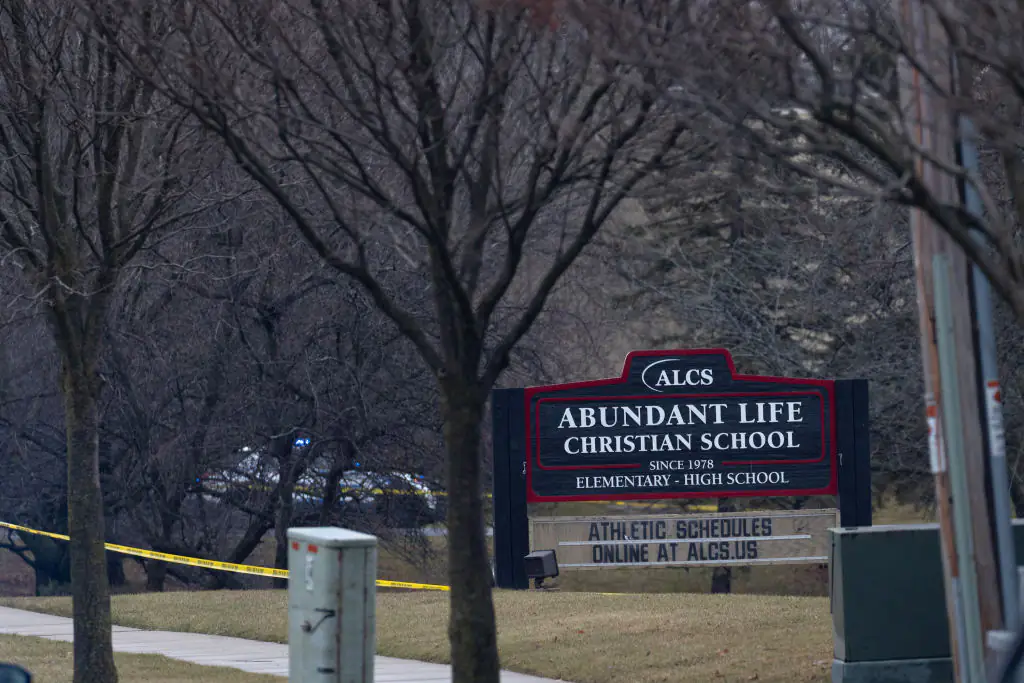 A shooting took place at Abundant Life Christian School in Madison, Wisconsin on December 16. Credit: Scott Olson / Getty