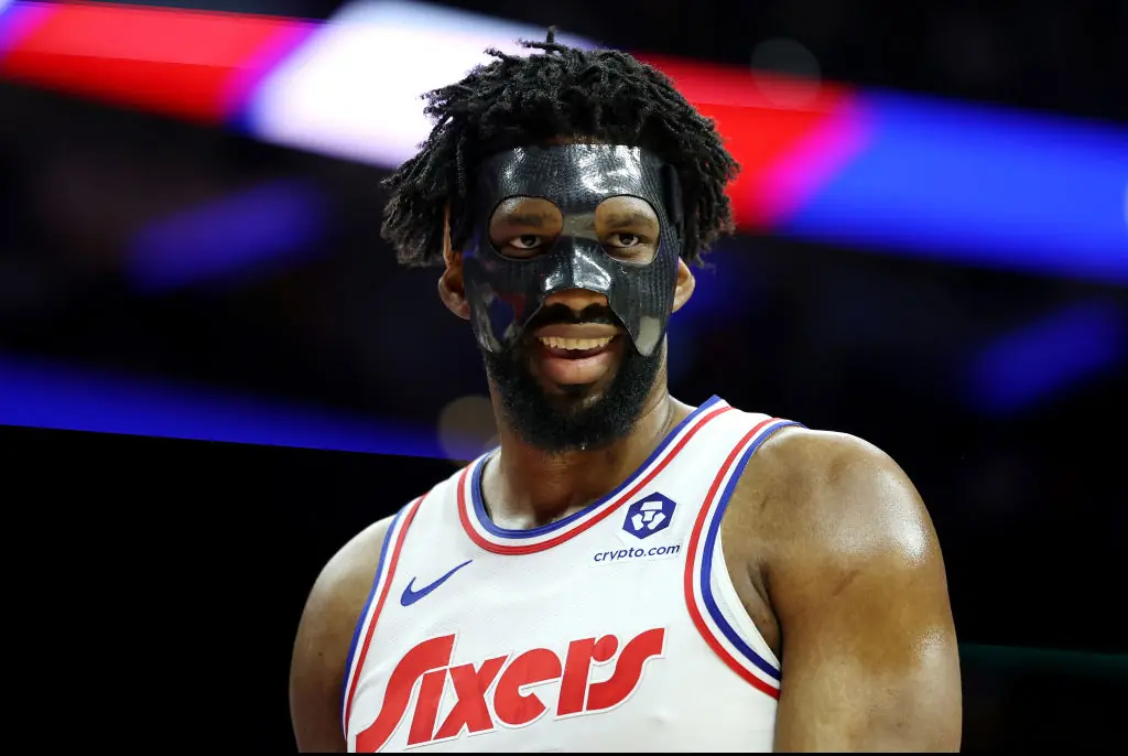 Despite the ejection, Embiid celebrated after the game. Credit: Emilee Chinn/Getty