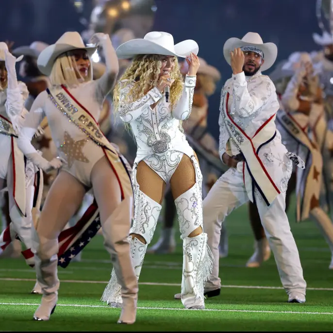 Beyoncé performs during the halftime show. Credit: Alex Slitz / Getty
