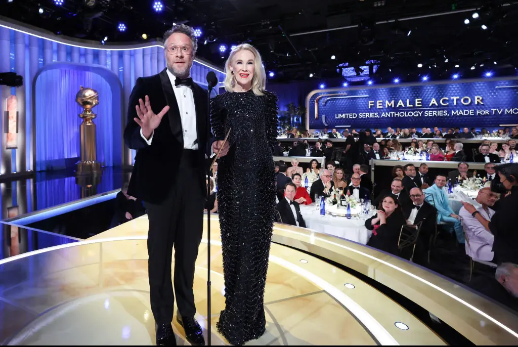 Rogen's remarks were censored on US television. Credit: Rich Polk/GG2025/Getty