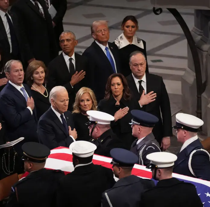 Donald Trump attended the funeral on Thursday. Credit: 	The Washington Post / Getty