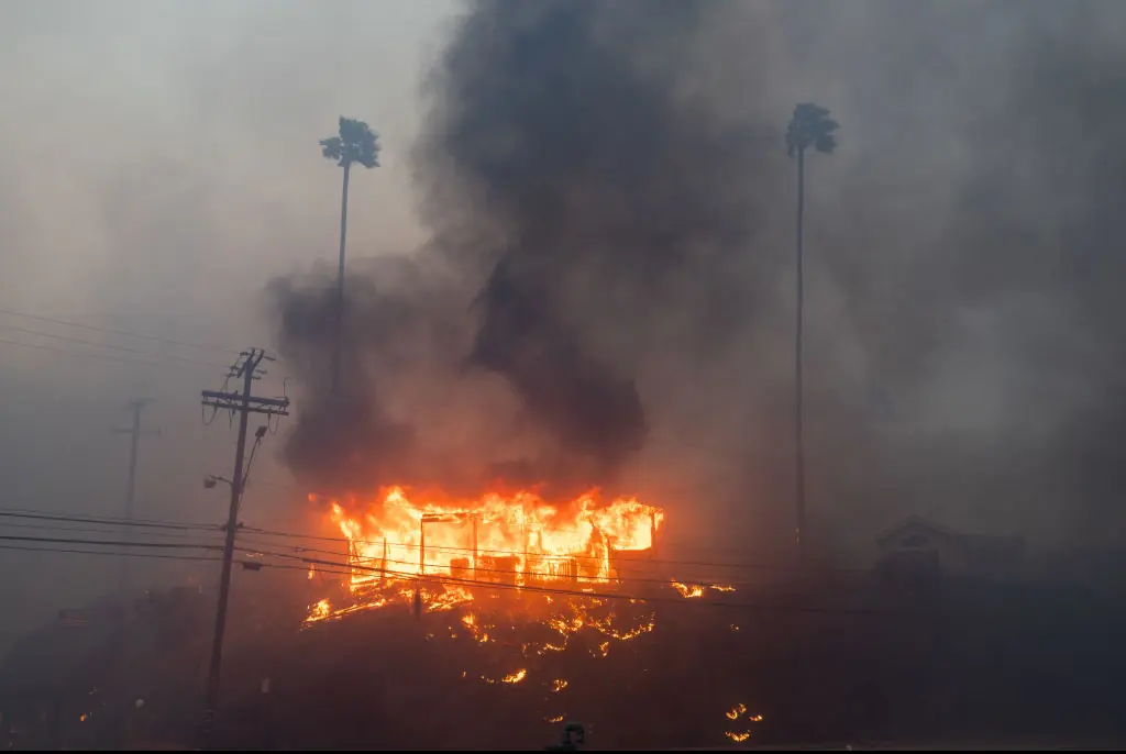 Fires continue to blaze in LA. Credit: VCG / Getty