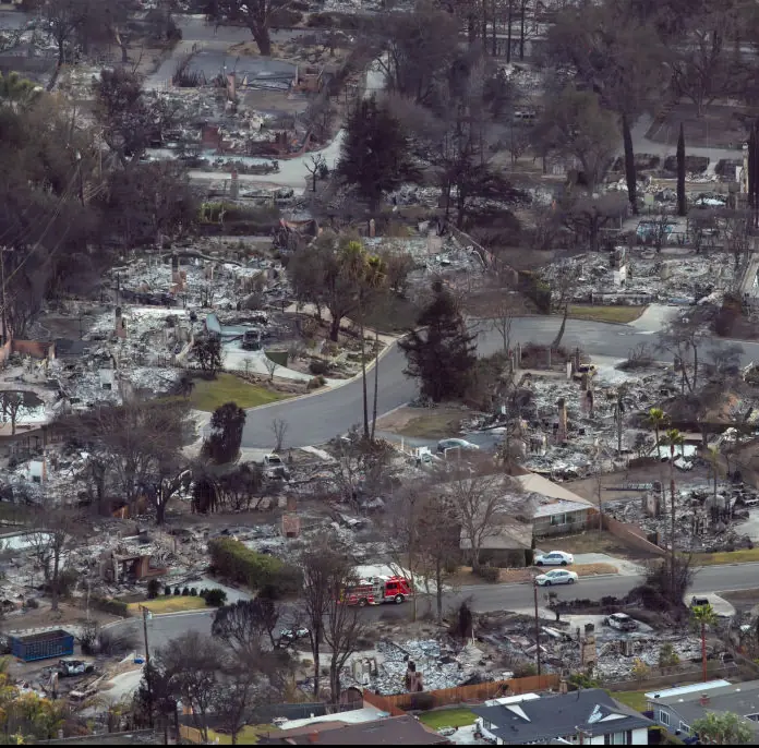 Many homes have burnt down. Credit: David McNew / Getty