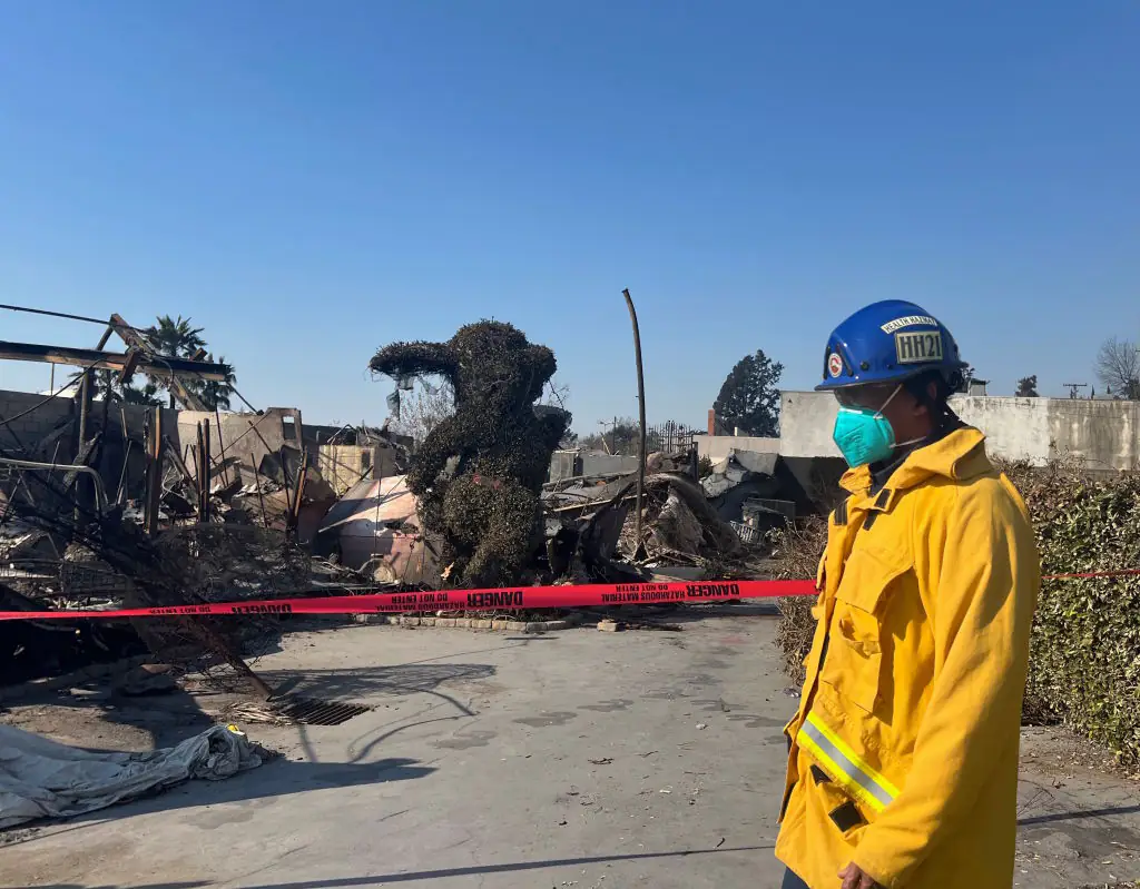 Homes and businesses have been destroyed by the wildfires. Credit: China News Service / Getty