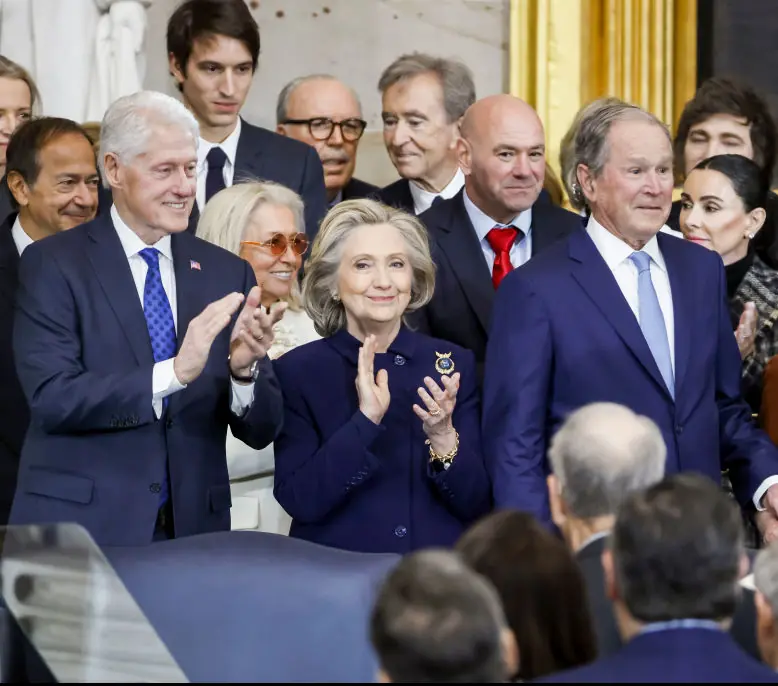 One particular moment from Trump's address certainly appeared to tickle Hilary Clinton. Credit: Shawn Thew-Pool/Getty Images